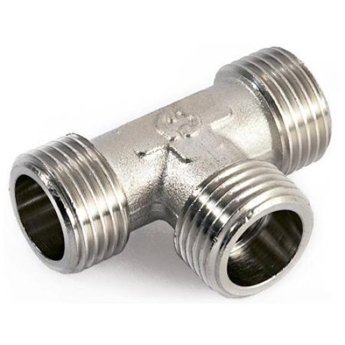 Тройник НН никелированный резьбовой 1"х1"х1" Stout