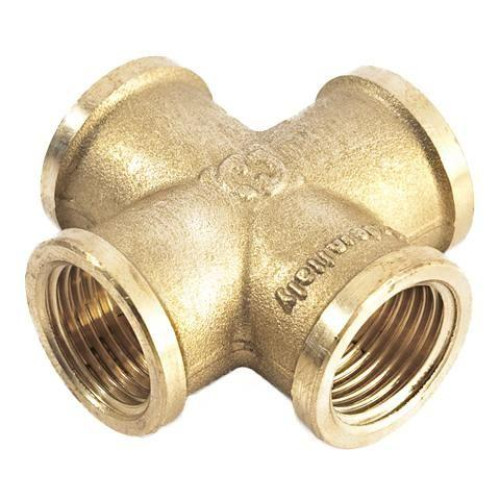 Крестовина латунная резьбовая 1" Stout