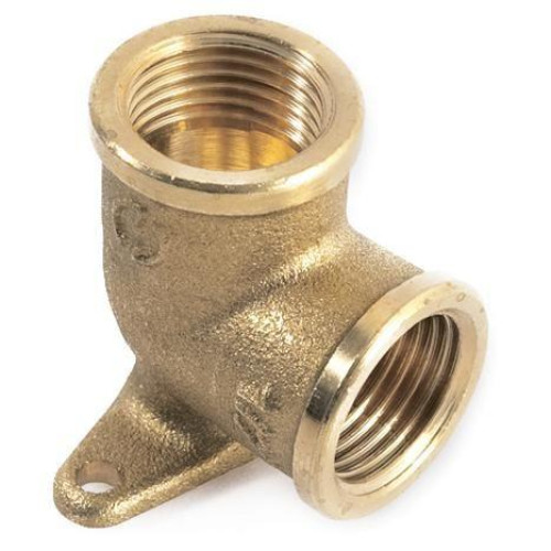 Угольник с креплением ВР латунный резьбовой 1/2" Stout Угольник с креплением ВР латунный резьбовой 1/2" Stout