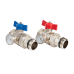Шаровые краны для коллектора с термометром MVI 16х1"мм комплект 2 штуки