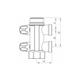 Распределительный коллектор Rehau 1"x3/4" -2 отвода евроконус