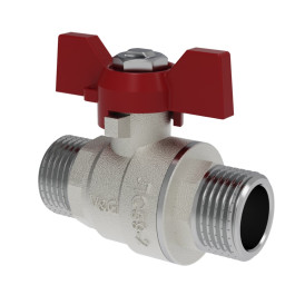 Кран шаровой V&G Valogin 3/4" с НР/НР резьбой, ручка бабочка