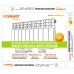 Радиатор алюминиевый SMART Install Easy One 350 8 секции