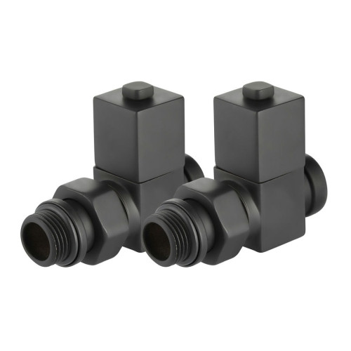 Набор дизайн-вентилей Royal Thermo CUBE прямой (Черный) 1/2" Набор дизайн-вентилей Royal Thermo CUBE прямой (Черный) 1/2"