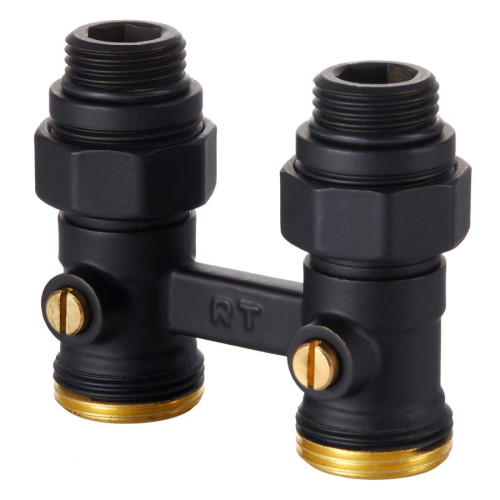 Узел нижнего подключения Royal Thermo прямой 1/2"х3/4" EK (черный)