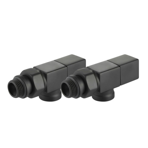 Набор дизайн-вентилей Royal Thermo CUBE осевой (Черный) 1/2" Набор дизайн-вентилей Royal Thermo CUBE осевой (Черный) 1/2"