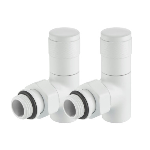 Набор дизайн-вентилей Royal Thermo PIANO угловой (Белый) 1/2" Набор дизайн-вентилей Royal Thermo PIANO угловой (Белый) 1/2"