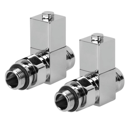 Набор дизайн-вентилей CUBE, прямой (хром) 1/2" Набор дизайн-вентилей CUBE, прямой (хром) 1/2"