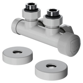 Узел нижнего подключения термостатический угловой Royal Thermo Design Pro 15мм М30х1,5 (Белый)