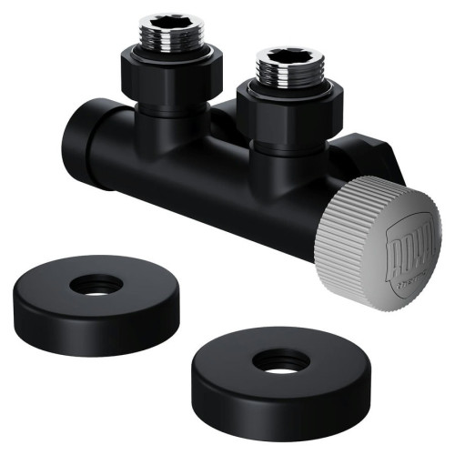 Узел нижнего подключения термостатический угловой Royal Thermo Design Pro 15мм М30х1,5 (Черный) Узел нижнего подключения термостатический угловой Royal Thermo Design Pro 15мм М30х1,5 (Черный)