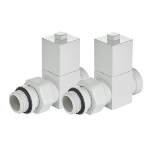 Набор дизайн-вентилей Royal Thermo CUBE прямой (Белый) 1/2" Набор дизайн-вентилей Royal Thermo CUBE прямой (Белый) 1/2"