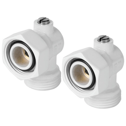 Набор нижнего подключения Royal Thermo угловой раздельный 3/4"х3/4"ЕК (Белый) Набор нижнего подключения Royal Thermo угловой раздельный 3/4"х3/4"ЕК (Белый)