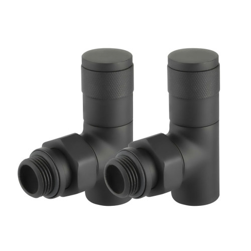 Набор дизайн-вентилей Royal Thermo PIANO угловой (Черный) 1/2" Набор дизайн-вентилей Royal Thermo PIANO угловой (Черный) 1/2"