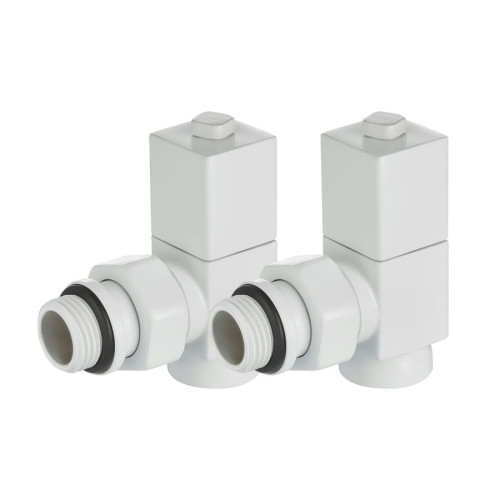 Набор дизайн-вентилей Royal Thermo CUBE угловой (Белый) 1/2" Набор дизайн-вентилей Royal Thermo CUBE угловой (Белый) 1/2"