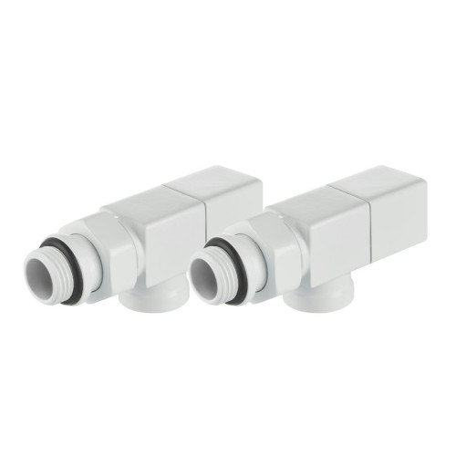 Набор дизайн-вентилей Royal Thermo CUBE осевой (Белый) 1/2" Набор дизайн-вентилей Royal Thermo CUBE осевой (Белый) 1/2"