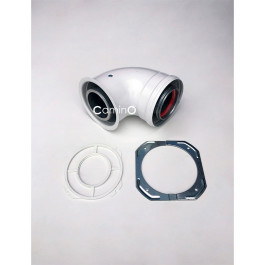 Угол 90° стартовый Camino для котла Immergas раструб-хомут