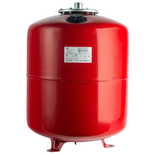 Расширительный бак на отопление 80 л (цвет красный) Stout