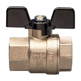 Кран шаровой муфтовый полнопроходной (бабочка) 1 1/4" Stout