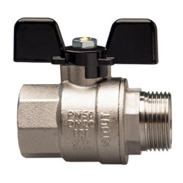 Кран шаровой муфта/резьба полнопроходной (бабочка) 1 1/4" Stout