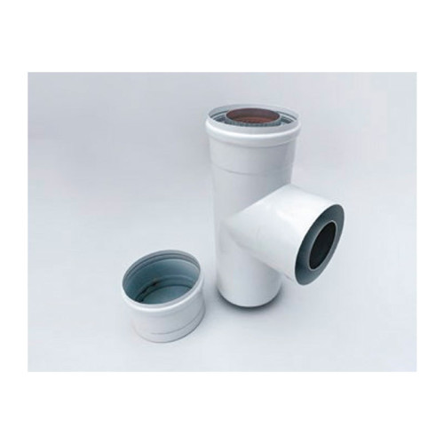 Т-образное соединение Camino для дымохода 80/125 мм со сливом конденсата Т-образное соединение Camino для дымохода 80/125 мм со сливом конденсата