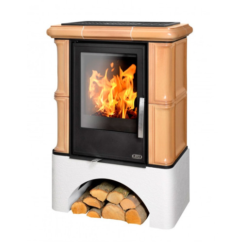Печь-камин ABX Bavaria KI кафельная белый цоколь табак Печь-камин ABX Bavaria KI кафельная белый цоколь табак