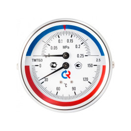 Термоманометр аксиальный Росма ТМТБ-31Т.1 (1/2", 80 мм 10 бар 120°С 2,5)