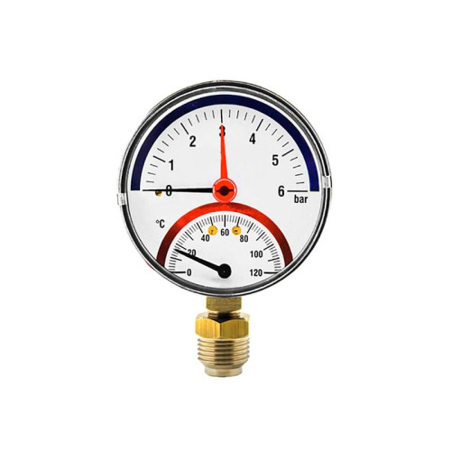 Термоманометр радиальный Dn 80 мм 0-6 бар 0-120°C 1/2" Elsen Термоманометр радиальный Dn 80 мм 0-6 бар 0-120°C 1/2" Elsen