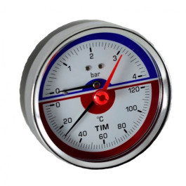 Термоманометр аксиальный 63мм TIM (10 бар) 1/2"