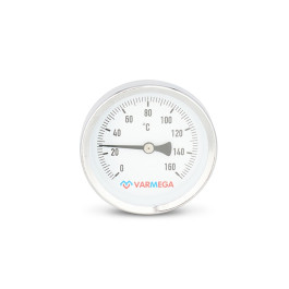 Термометр биметаллический с погружной гильзой Varmega, 1/2" 100мм, штуцер 100мм