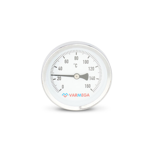 Термометр биметаллический с погружной гильзой Varmega, 1/2" 100мм, штуцер 100мм Термометр биметаллический с погружной гильзой Varmega, 1/2" 100мм, штуцер 100мм