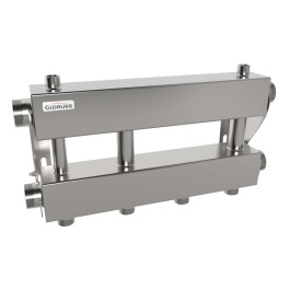 Коллектор нержавеющий модульный Gidruss MKSS-150-2х25 до 150 кВт 1 1/2" 3 контура