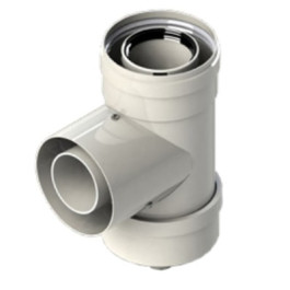Т-образное соединение Groppalli для дымохода 60/100 мм с отводом конденсата
