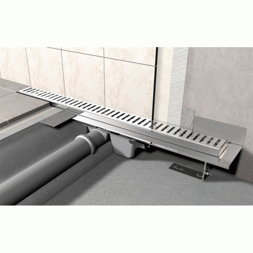 Трап-лоток для душа TIM нержавеющий 70 см фланец свободного вращения сухой гидрозатвор