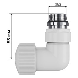 Набор термостатический трехосевой Royal Thermo Design Pro 15мм М30х1,5 (Белый) под трубки