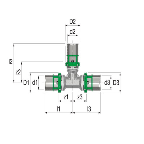 Пресс тройник равнопроходной COMAP 20х2 мм