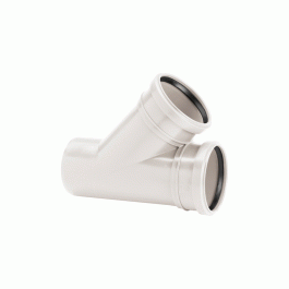 Тройник канализационный двухраструбный Uponor Decibel 75/75мм 45° (арт.1000214)