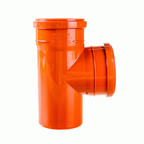 Тройник канализационный наружный Политэк 200x200 87° мм