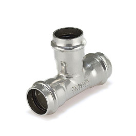 Пресс-тройник трехраструбный из нержавеющей стали Tim 15х15х15 мм