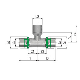 Пресс тройник COMAP ВР резьба 26х26х1/2" мм