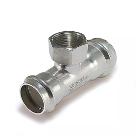 Пресс-тройник из нержавеющей стали Tim с ВР резьбой 15х1/2" мм