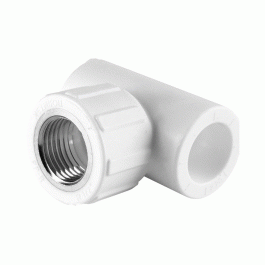 Тройник полипропиленовый Политэк с ВР резьбой 20x1/2" мм