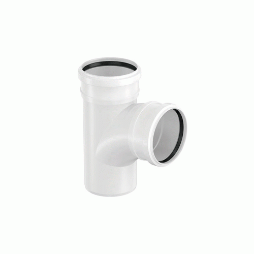 Тройник закруглённый двухраструбный Uponor Decibel 110/110мм 90° (арт.1000224)