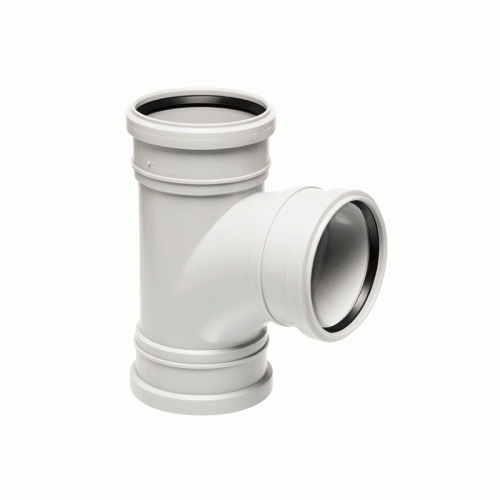 Тройник удлинённый трёхраструбный Uponor Decibel 110/110мм 90° (арт.1089601)