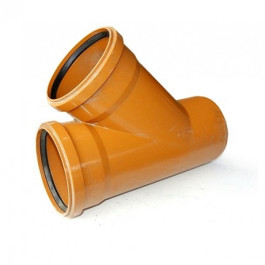 Тройник канализационный рыжий Ø110 45° ПВХ Nashorn