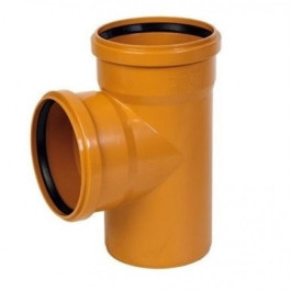 Тройник канализационный рыжий Ø110 90° ПВХ Nashorn