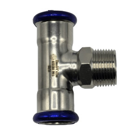 Пресс-тройник с НР резьбой MVI 42х3/4" мм нержавеющий