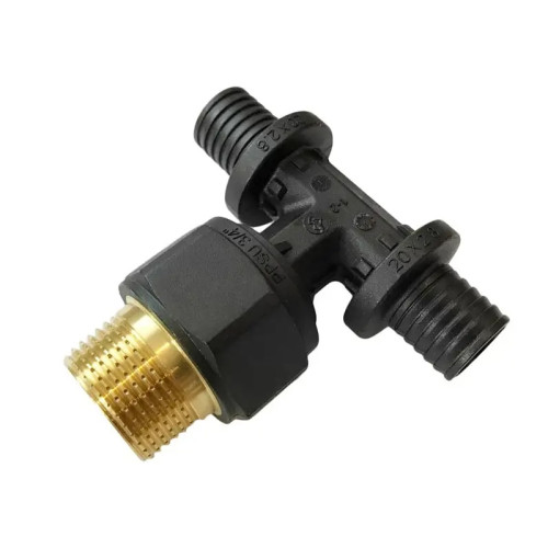 Тройник Varmega Slide-fit с НР резьбой 20х3/4"мм