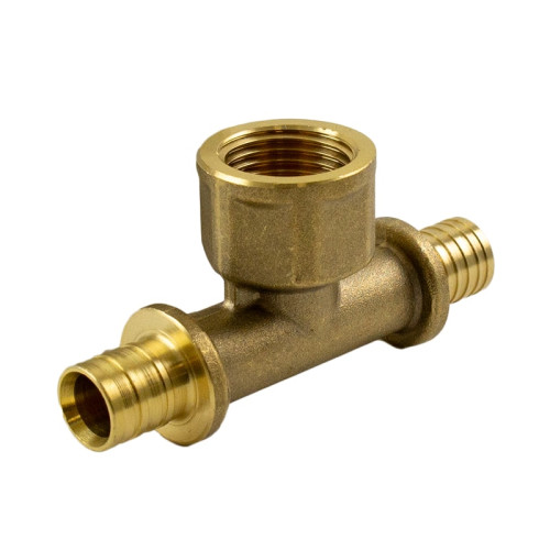 Тройник латунный Varmega Slide-fit с ВР резьбой 16х1/2"мм