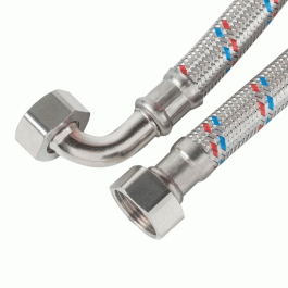 Гибкая подводка Беламос 1" 1000мм нержавеющая сталь угловая гайка-гайка