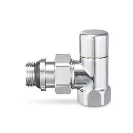 Клапан запорный радиаторный угловой Varmega 1/2"х3/4"EK резьба НР/НР, цвет хром